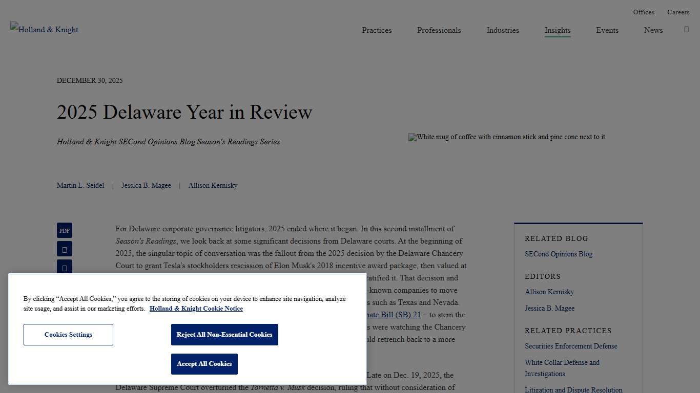 2025 Delaware Year in Review | Insights | Holland & Knight