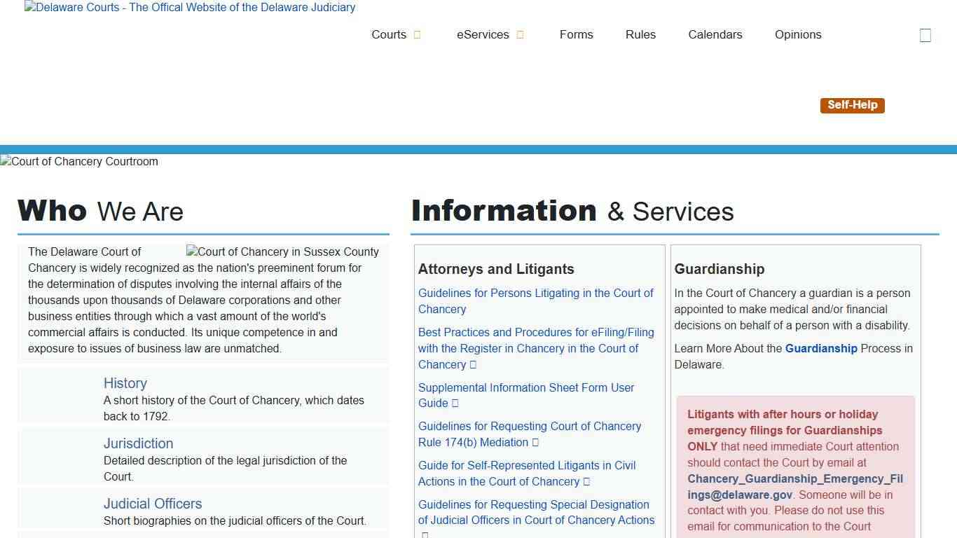 Court of Chancery - Delaware Courts - State of Delaware