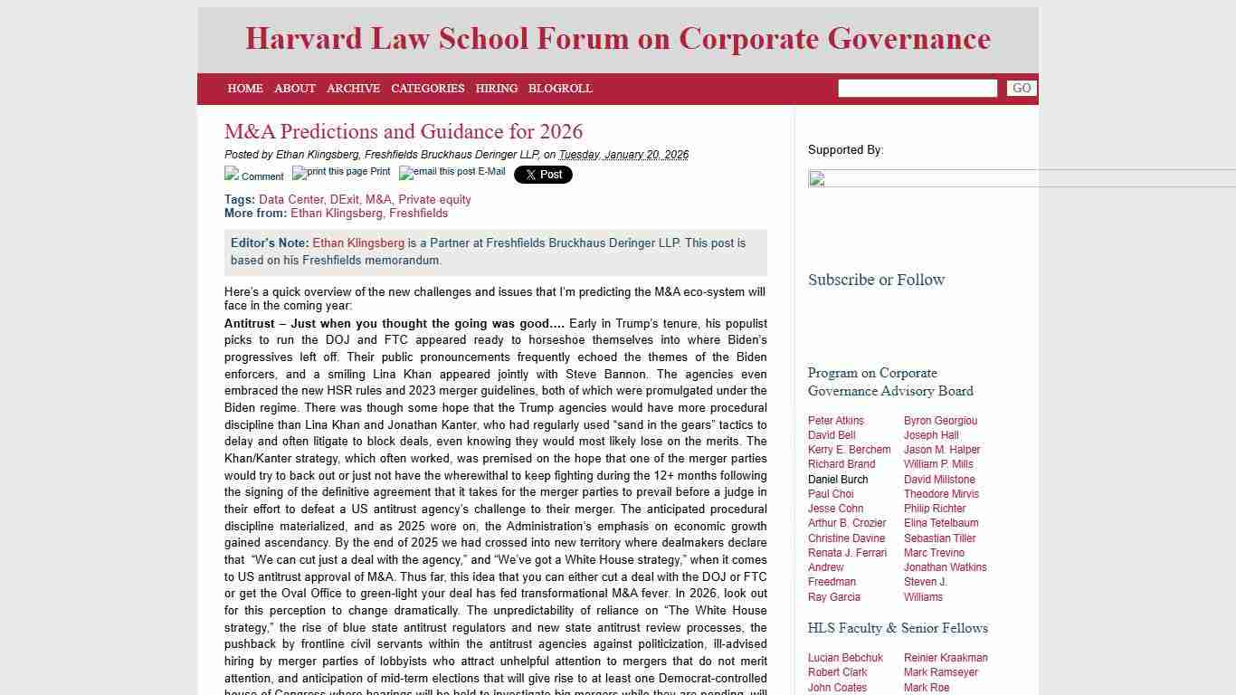 M&A Predictions and Guidance for 2026